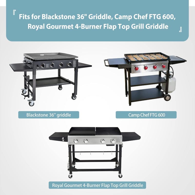 Shinestar Upgraded Griddle Cover for Blackstone 36 Inch Griddle, Heavy Duty Waterproof Cover with Large Air Vent and Straps, Also Fits More 4-Burner Flap Top Grill, Black - Image 2